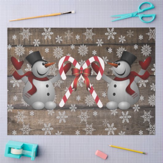 Frosty The Snowman Candy Canes Snowflakes  Tissuepapier (Craft)