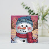 Frosty the Snowman Flat Holiday Kaart (Staand voorkant)