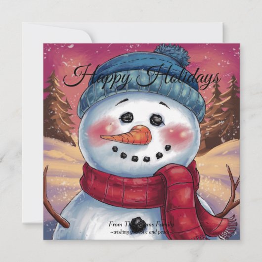 Frosty the Snowman Flat Holiday Kaart (Voorkant)