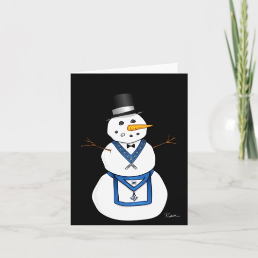 Frosty The Snowman Funny Masonic Holiday Christmas Kaart (Voorkant)
