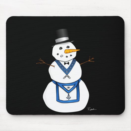 Frosty The Snowman Funny Masonic Holiday Christmas Muismat (Voorkant)