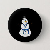 Frosty The Snowman Funny Masonic Holiday Christmas Ronde Button 5,7 Cm (Voorkant)