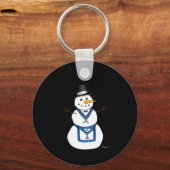 Frosty The Snowman Funny Masonic Holiday Christmas Sleutelhanger (Voorkant)