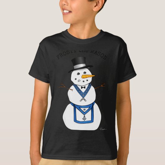 Frosty The Snowman Funny Masonic Holiday Christmas T-shirt (Voorkant)