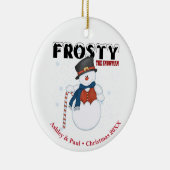Frosty the Snowman gepersonaliseerde kerst Keramisch Ornament (Rechts)
