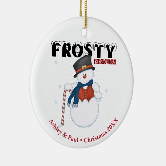Frosty the Snowman gepersonaliseerde kerst Keramisch Ornament (Rechts)
