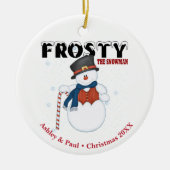 Frosty the Snowman gepersonaliseerde kerst Keramisch Ornament (Voorkant)