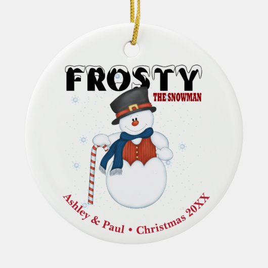Frosty the Snowman gepersonaliseerde kerst Keramisch Ornament (Voorkant)
