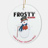 Frosty the Snowman gepersonaliseerde kerst Keramisch Ornament (Links)