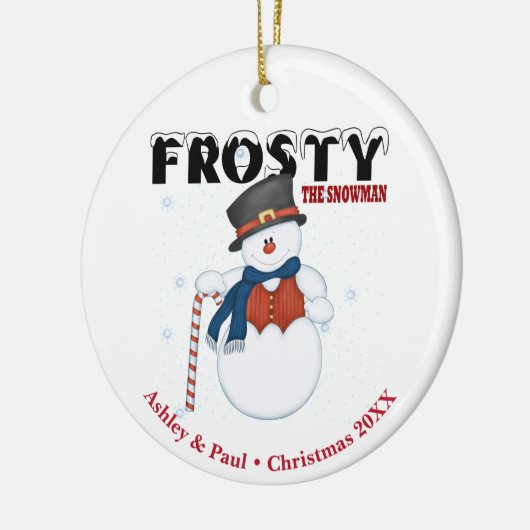 Frosty the Snowman gepersonaliseerde kerst Keramisch Ornament (Links)