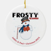 Frosty the Snowman gepersonaliseerde kerst Keramisch Ornament (Achterkant)