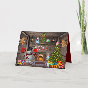 Frosty The Snowman Gingerbrood Man - kerstboom Kaart
