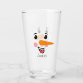 Frosty the Snowman Happy Face Glas (Achterkant)