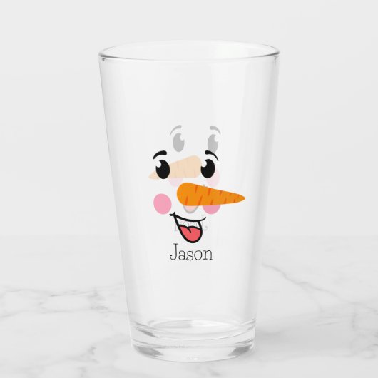 Frosty the Snowman Happy Face Glas (Achterkant)