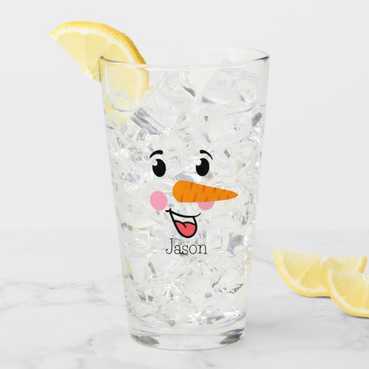 Frosty the Snowman Happy Face Glas (Voorkant ijs)