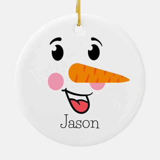 Frosty the Snowman Happy Face Keramisch Ornament (Achterkant)