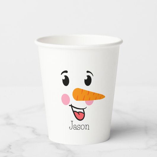 Frosty the Snowman Happy Face Papieren Bekers (Achterkant)