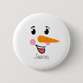 Frosty the Snowman Happy Face Ronde Button 5,7 Cm (Voorkant)