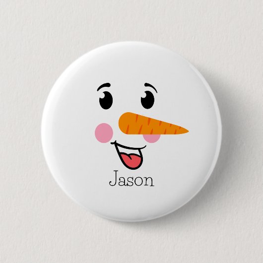 Frosty the Snowman Happy Face Ronde Button 5,7 Cm (Voorkant)