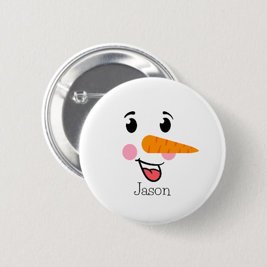 Frosty the Snowman Happy Face Ronde Button 5,7 Cm (Voorkant /achterkant)