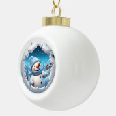 Frosty the Snowman Keramische Bal Ornament (Rechts)