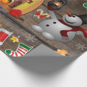 Frosty The Snowman KerstFireplace Stockings Cadeaupapier (Hoek)