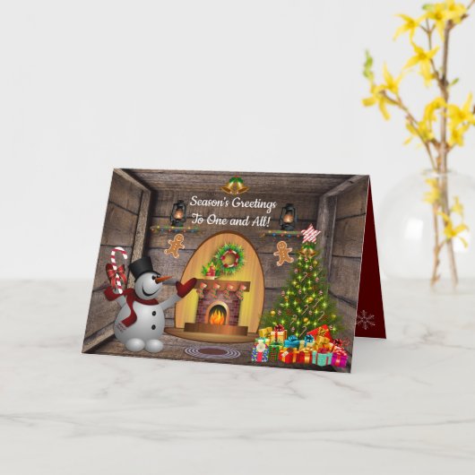 Frosty The Snowman-kerstkaart Kaart (Gele Bloem)