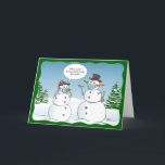 Frosty the Snowman Merry Christmas Grappig Feestdagen Kaart<br><div class="desc">Creëer je eigen leuke kerstkaarten op deze doe-het-zelf kerstkaart sjabloon! Je kunt de grappige, sarcastische tekst in de citaatbubbel die zegt: "Wiens wortel heb je geknikt om dat te laten werken?" eenvoudig aanpassen aan elke gepersonaliseerde formulering van je keuze. De unieke sneeuwman cartoon geïllustreerd door Raphaela Wilson toont 2 schattige...</div>