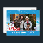 Frosty The Snowman prettige feestdagen | Familie F<br><div class="desc">Vier de Vakantie's met Frosty the Snowman! Pas dit Frosty the Snowman Holiday Briefkaart aan met je favoriete familiefoto en aangepaste tekst!</div>