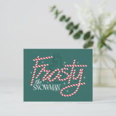Frosty the Snowman Suikerstok Logo Feestdagenkaart (Staand voorkant)