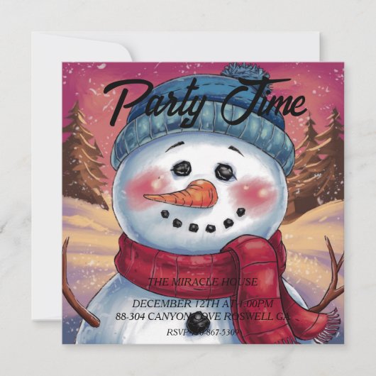 Frosty the Snowman Uitnodiging (Voorkant)