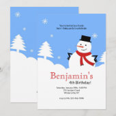 Frosty the Snowman verjaardagsfeestje uitnodiginge Kaart (Voorkant / Achterkant)