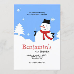 Frosty the Snowman verjaardagsfeestje uitnodiginge Kaart