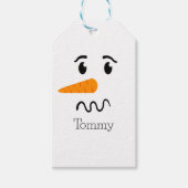 Frosty the Snowman Verwarren Gezicht Cadeaulabel (Voorkant)