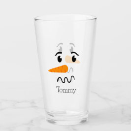 Frosty the Snowman Verwarren Gezicht Glas