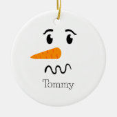 Frosty the Snowman Verwarren Gezicht Keramisch Ornament (Voorkant)