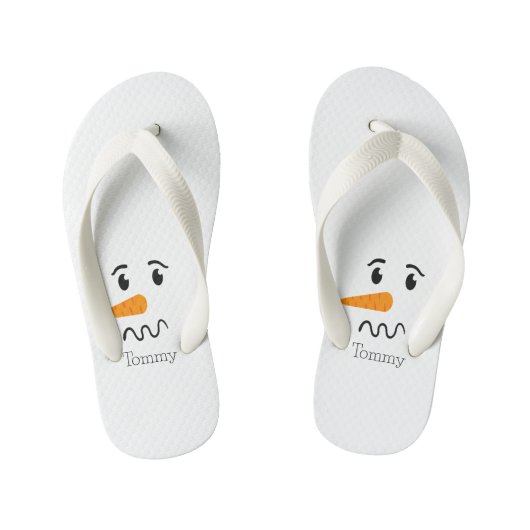Frosty the Snowman Verwarren Gezicht Kinder Teenslippers (Voetbed)