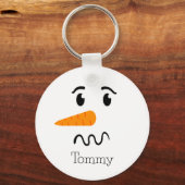 Frosty the Snowman Verwarren Gezicht Sleutelhanger (Voorkant)