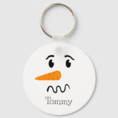 Frosty the Snowman Verwarren Gezicht Sleutelhanger (Achterkant)