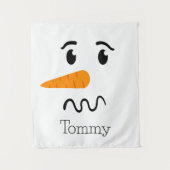 Frosty the Snowman Verwarren Gezicht Wandkleed (Voorkant)