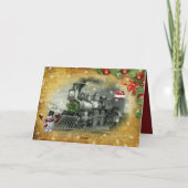 Frosty The Snowman Vintage-kersttrein Feestdagen Kaart (Achterkant)