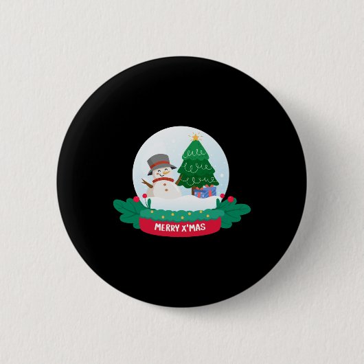 Frosty the Snowman Vrolijk kerstfeest Ronde Button 5,7 Cm (Voorkant)