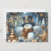 Frosty the snowman whimsical editable Christmas Feestdagenkaart (Voorkant)