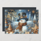 Frosty the snowman whimsical editable Christmas Feestdagenkaart (Voorkant / Achterkant)