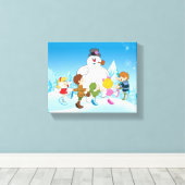 Frosty the Snowman™ Winter Canvas Afdruk (Insitu (Houten vloer))