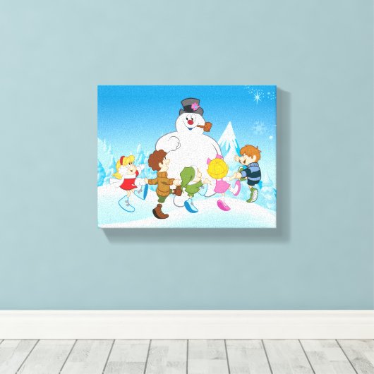 Frosty the Snowman™ Winter Canvas Afdruk (Insitu (Houten vloer))