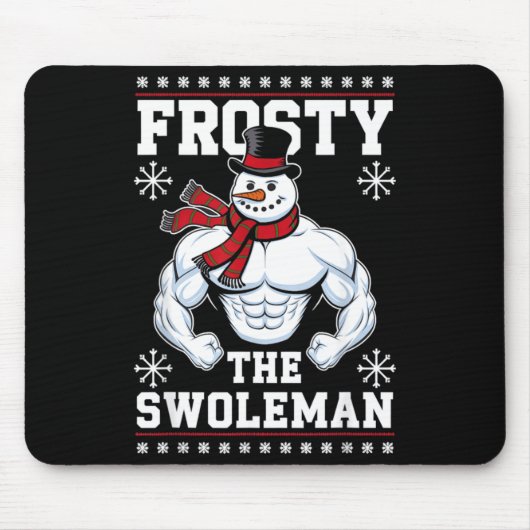 Frosty The Swoleman Christmas Gym Humor Muismat (Voorkant)