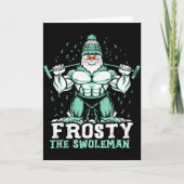 Frosty The Swoleman Funny Buff Swole Snowman Gym M Kaart (Voorkant)