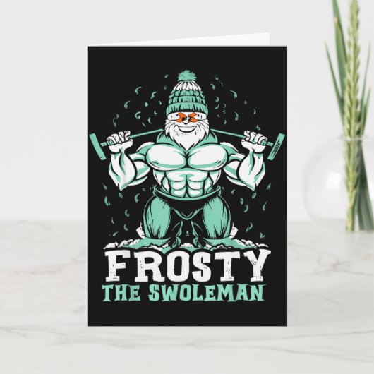 Frosty The Swoleman Funny Buff Swole Snowman Gym M Kaart (Voorkant)