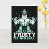 Frosty The Swoleman Funny Buff Swole Snowman Gym M Kaart (Gele Bloem)